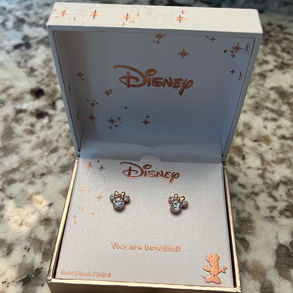 DISNEY Minnie Mouse Gold Earrings - Picture 1 of 6